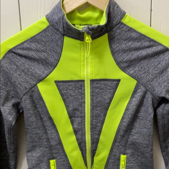 Ivivva Grey & Fluorescent Yellow Jacket/Sweater - Picture 2 of 7